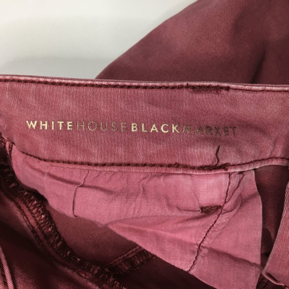 WHBM WHITE HOUSE BLACK MARKET Dark Pink THE SKIMMER Zip Ankle Jeans - Picture 2 of 11